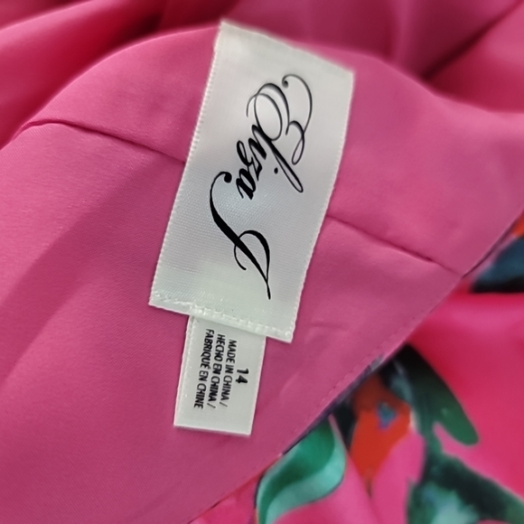 Eliza J  Floral Satin Asymmetric-Hem Midi Dress - Picture 11 of 11